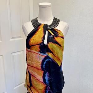Bebe Silk Halter Top
